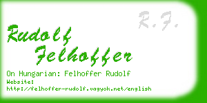rudolf felhoffer business card